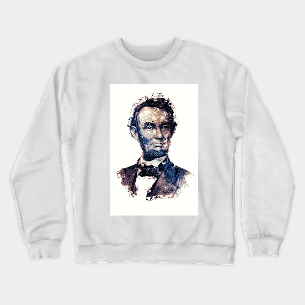 Abraham Lincoln the 16th American President Watercolor Portrait Crewneck Sweatshirt by Naumovski